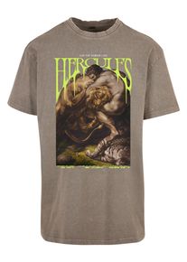 MisterTee Herren Kurzarmshirt "MisterTee Herren Hercules Oversize Tee", grün, casual, Gr. S, unifarben, 100% Baumwolle, Shirts