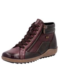 Remonte Damen Schnürboots, Gr. 43, rot, Leder, Lederimitat, sportlich, Schuhe, Flats, Komfortschuh, Schnürstiefelette mit TEX-Membran
