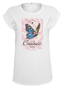 MisterTee Herren T-Shirt "MisterTee Damen Ladies Couleurs Tee", weiß, casual, Gr. M, bedruckt, 100% Baumwolle, Shirts