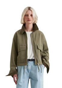 Marc O'Polo Damen Outdoorjacke "aus Cotton Stretch Twill", grün, sportlich, Gr. XL, MARC O'POLO DENIM, unifarben, Obermaterial: 98% Baumwolle, 2% Elasthan;