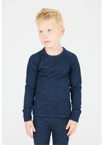 ZIGZAG Kinder Funktionsshirt "Funktionswäsche-Set Pattani", blau, Gr. 128, unifarben, 45% Wolle, 45% Polyester, 10% Elasthan, Shirts, mit hohem
