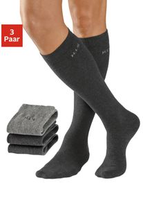 H.I.S. H.I.S Herren Kniestrümpfe, Gr. 392x anthrazit, 1x grau, Polyamid, Baumwolle, Elasthan (LYCRA), meliert, Socken, mit druckfreiem Bündchen