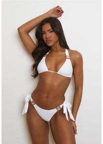 MODA MINX Damen Triangel-Bikini-Top "Amour", weiß, feminin, Gr. M, unifarben, 82% Polyamid, 18% Elasthan, Bikini-Oberteile, mit funkelndem Steinbesatz
