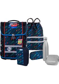 McNeill Kinder Schulranzen "Perfecto, Cars", bunt, Polyester, Rucksäcke, inkl. Federmäppchen, Turnbeutel, Schlamperrolle & Motivmagnet