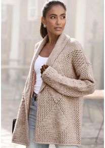 Lascana Damen Cardigan, lila, modisch, Gr. 36, meliert, Grobstrick, Obermaterial: 60% Polyacryl, 20% Polyamid, 20% Polyester, Strickjacken, aus