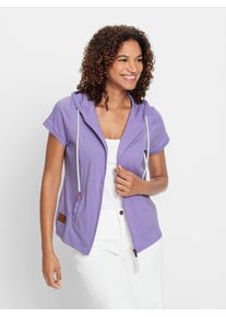 Casual Looks Damen Shirtjacke "Sweatjacke", lila, Gr. 38, unifarben, 100% Baumwolle, Shirts