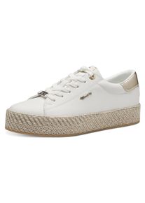 Tamaris Damen Plateausneaker, Gr. 38, gold, Lederimitat, sportlich, Schuhe, Freizeitschuh, Halbschuh, Schnürschuh mit Textilkordel am Plateau