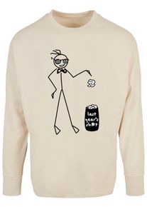 Merchcode Herren Longsleeve "Merchcode Herren Last Year Oversized Longsleeve", beige, klassisch, Gr. M, bedruckt, 100% Baumwolle, Shirts