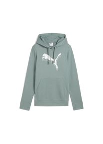 Puma Damen Hoodie "ESS METALLIC Hoodie Damen"grün moon metallic silber, Gr. S, Obermaterial: 32% Polyester, 68% Baumwolle; Kapuzenfutter: 100%