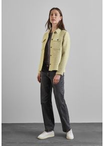 Street One Damen Kurzjacke, gelb, casual, Gr. 38, gemustert, Stoff, Obermaterial: 100% Polyester; Futter: 100% Polyester, Jacken, mit Brusttaschen