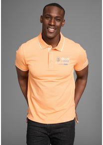 DELMAO Herren Poloshirt, orange, casual, Gr. XL, Piquu00e9, Obermaterial: 95% Baumwolle, 5% Elasthan, Shirts, mit sportlichen Kontraststreifen &