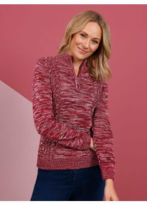 Classic Basics Damen Strickpullover "Stehkragen-Pullover", rot, Gr. 42, gemustert, mehrfarbig, meliert, 100% Polyacryl, Pullover