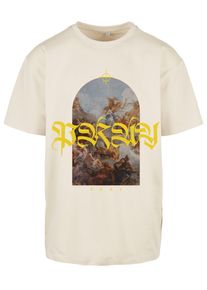 MisterTee Herren Kurzarmshirt "MisterTee Unisex Pray Painting Oversize Tee", beige, casual, Gr. XXL, unifarben, 100% Baumwolle, Shirts