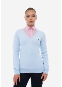 Damen Strickpullover "Verty", blau, casual, Gr. L, SIR RAYMOND TAILOR, unifarben, 100% Polyacryl, Pullover, mit klassischem V-Ausschnitt