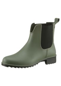 Rieker Damen Chelseaboots, Gr. 38, grün, Synthetik, Elastischer Einsatz, casual, Schuhe, Gummistiefelette, Schlupfboots, Blockabsatz, zum