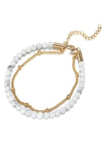 Firetti Fußkette "Schmuck Geschenk KörperSchmuck", Edelstahl, gold, Edelstahl, Fußkettchen, mit Türkis, Achat oder Dumortierit