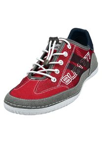 Bugatti Herren Slip-On Sneaker, Gr. 43, rot, Lederimitat, Textil, sportlich, Schuhe, Freizeitschuh, Halbschuh, Slipper mit Kontrastnähten- und