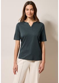 Cecil Damen T-Shirtslate khaki, casual, Gr. S, unifarben, Jersey, Obermaterial: 50% Baumwolle, 50% Modal, Shirts, im Tunik-Look