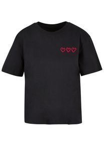 MISS TEE Herren T-Shirt "Miss Tee Damen Three In A Row Tee", schwarz, casual, Gr. L, bedruckt, 100% Baumwolle, Shirts