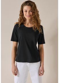 Cecil Damen T-Shirt, schwarz, casual, Gr. M, unifarben, Web, 100% Baumwolle, Shirts, aus reiner Baumwolle