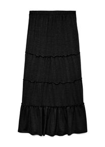 Véro Moda VERO MODA Damen Maxirock "VMJUNE HW ANKLE SKIRT JRS GA", schwarz, modisch, Gr. L, unifarben, Obermaterial: 82% Polyester, 14% Leinen, 4% Elasthan,