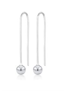 Elli Damen Paar Ohrhänger "Ohrhänger lang Kugel 925 Sterling Silber", OneSize, ohne Stein, Silber 925 (Sterlingsilber), silber, Silber 925