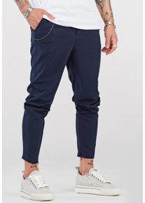 behype Herren Chinohose "B-KAY", blau, elegant, Gr. 38, unifarben, 70% Baumwolle, 27% Polyester, 3% Elasthan, Hosen, mit Reißverschluss am Bein