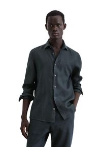 Marc O'Polo MARC O'POLO Herren Langarmhemd "aus reinem Leinen", blau, casual, Gr. XXXL, unifarben, Obermaterial: 100% Leinen, Hemden