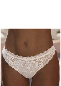 Lascana Damen String, Gr. 32, rosa, Spitze, Obermaterial: 50% Polyamid, 30% Polyester, 20% Elasthan, Unterhosen, aus edler Stickereispitze und