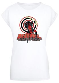 ABSOLUTE CULT Herren T-Shirt "ABSOLUTE CULT Damen Ladies Deadpool - Upside Down T-Shirt", weiß, casual, Gr. XS, bedruckt, 100% Baumwolle, Shirts