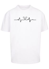 Merchcode Herren T-Shirt "Merchcode Herren Tennis Beats Heavy Oversized Tee", weiß, casual, Gr. XL, bedruckt, 100% Baumwolle, Shirts