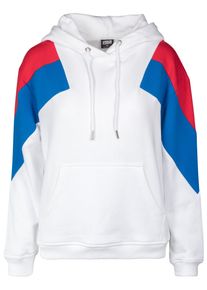 Urban Classics Damen Rundhalspullover "Urban Classics Damen Ladies Oversize 3-Tone Block Hoody", blau, casual, Gr. XXL, mehrfarbig, 63% Baumwolle,