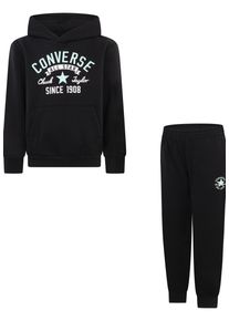 Converse Kinder Jogginganzug "CNVB RETRO REMIX FT PO JOGGER", schwarz, sportlich, Gr. 110, Obermaterial: 60% Baumwolle, 40% Polyester, Sportanzüge,
