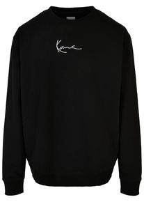 Karl Kani Herren Rundhalspullover "Karl Kani Herren KKMQ12003BLK Small Signature Crew", schwarz, casual, Gr. XS, unifarben, 80% Baumwolle, 20%