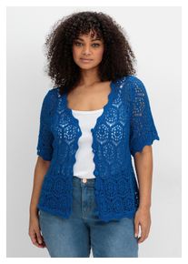 Damen Cardigan "Große Größen", blau, feminin, Gr. 40, sheego by Joe Browns, unifarben, Obermaterial: 50% Baumwolle, 50% Polyacryl, Strickjacken, im
