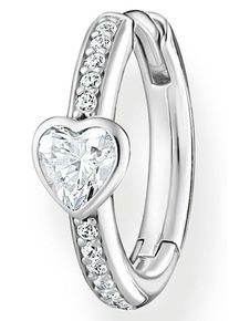Thomas Sabo Damen Single-Creole "mit Herz und weiße Steine, CR692-051-14", Silber 925 (Sterlingsilber), bunt, Silber 925 (Sterlingsilber), Ohrringe,