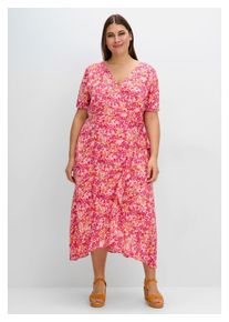 sheego Damen Sommerkleid "Große Größen", pink, feminin, Gr. 54, gemustert, Obermaterial: 100% Viskose;Futter: 100% Baumwolle, Kleider, in