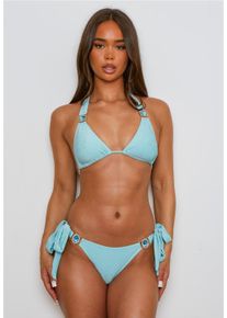 MODA MINX Damen Bikini-Hose "Lumiere Amour", blau, Gr. XL, unifarben, 85% Polyester, 8% Elasthan, 7% Metall, Badehosen, mit seitlicher Bindung und
