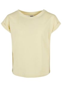 Urban Classics Mädchen T-Shirt "Urban Classics Damen Girls Organic Extended Shoulder Tee", gelb, casual, Gr. 134, unifarben, 100% Baumwolle, Shirts