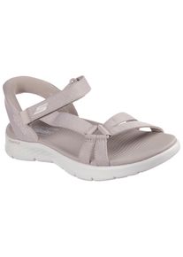Skechers Damen Sandale "GO WALK FLEX SANDAL-ILLUMINATE", Gr. 36, grau, Textil, sportlich, Schuhe, Sandalette, Trekking Sandale mit Gogo Mat Fußbett