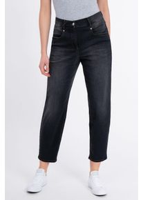 Recover Pants Damen 5-Pocket-Jeans "Kiara", schwarz, casual, Gr. 40, unifarben, 97% Baumwolle;3% Elasthan, Jeans, mit Ziersteppung am Reißverschluß