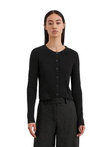 Marc O'Polo MARC O'POLO Damen Cardigan "aus Baumwoll-Leinen-Slub-Garn", schwarz, casual, Gr. XXS, unifarben, Obermaterial: 90% Baumwolle, 10% Leinen, Strickjacken