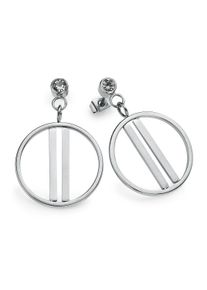 HECHTER PARIS Damen Paar Ohrstecker "Schmuck Geschenk Edelstahl Ohrringe Kreis Rund Stäbchen", Edelstahl, silber, Edelstahl, Ohrringe, mit Topas