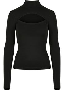 Urban Classics Damen Langarmshirt "Urban Classics Damen Ladies Cut-Out Turtleneck Longsleeve", schwarz, casual, Gr. XS, unifarben, 95% Baumwolle, 5%
