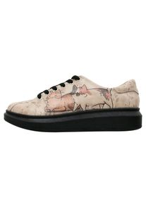 DOGO Damen Plateausneaker "Myra Mexican Damen Sneaker / Female", Gr. 36, braun, Lederimitat, Schuhe, Vegan
