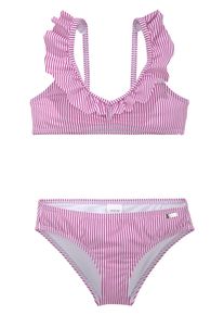 Buffalo Kinder Bustier-Bikini, lila, Gr. 134, Polyamid, Bikini-Sets, mit Volants am Ausschnitt