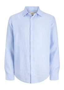 Jack & Jones JACK & JONES Herren Leinenhemd "JPRBLALOUI LINEN L/S SHIRT", blau, modisch, Gr. S, unifarben, Web, Obermaterial: 100% Leinen, Hemden
