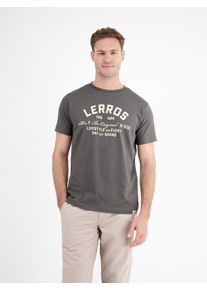 Lerros Herren T-Shirt "Lerros Sommerliches T-Shirt mit Print", grau, Gr. S, 100% Baumwolle, Shirts