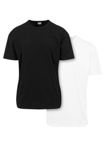 Urban Classics Herren T-Shirt "Urban Classics Herren Oversized Tee 2-Pack", schwarz-weiß, casual, Gr. S, unifarben, 100% Baumwolle, Shirts
