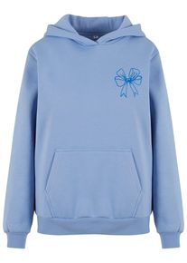 MISS TEE Damen Kapuzenpullover "Miss Tee Good Vibes Bow Ladies Fluffy Hoody", blau, casual, Gr. XS, mehrfarbig, 70% Baumwolle, 30% Polyester, Pullover